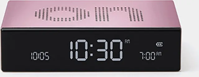 Lexon Design Flip + Premium Wekker - Licht Roze