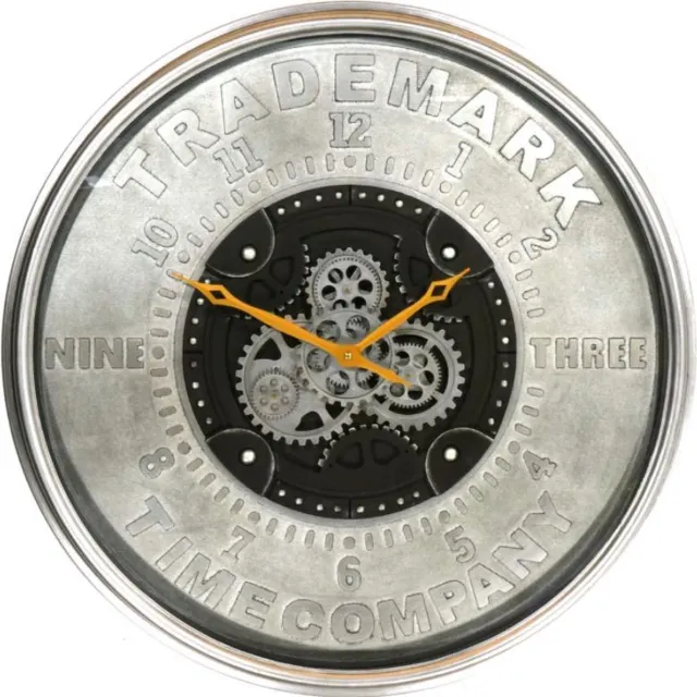 Van Den Broeck Kenny Clock Gear Grey/black 80 cm diameter - draaiende tandwielen - radar geluidloos - klok - horloge - landelijk - industriestijl - industrieel - cadeau - geschenk - kerst - nieuwjaar - verjaardag - gift - origineel - interieur - wand- en muurdecoratie multi
