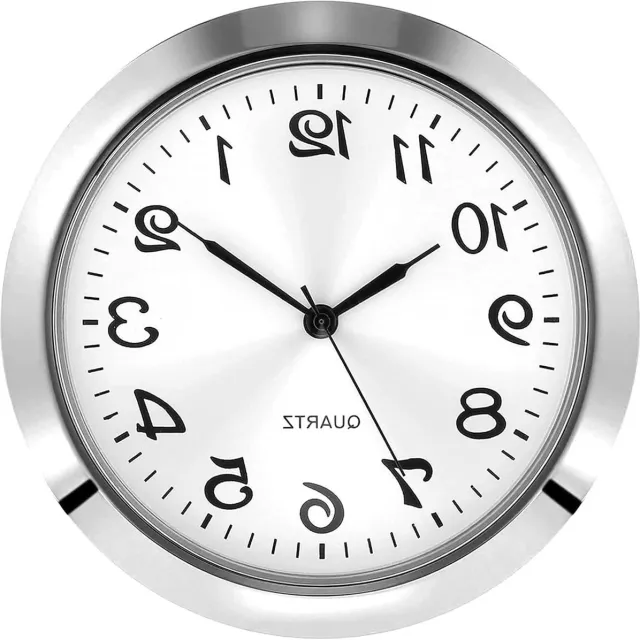 Cosensi Wandklok met kwartsinzetstuk, zinklegering behuizing, Arabische cijfers, wit gezicht Zilver
