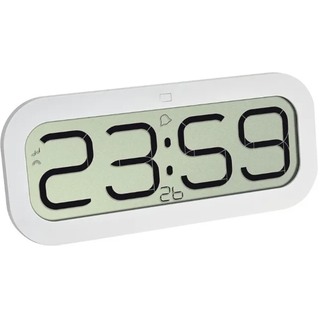 BOG Radio Gestuurde Klok Bimbam - Groot LCD Display - 5 Melodieën - Alarmfunctie Met Snooze - Instelbare Geluidsintensiteit En Tijdruimte - Wit - 321 mm