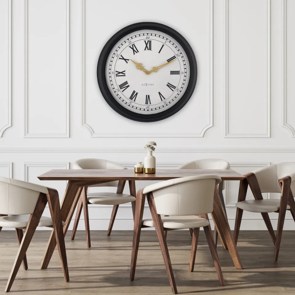 Wandklok 76 cm-Zwart/Grijs-Kunststof-NeXtime 'Chopin Large', foto 2