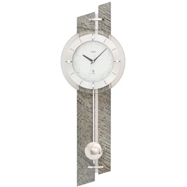 AMS Wandklokken radiogestuurd AMS - 5306 Zilver