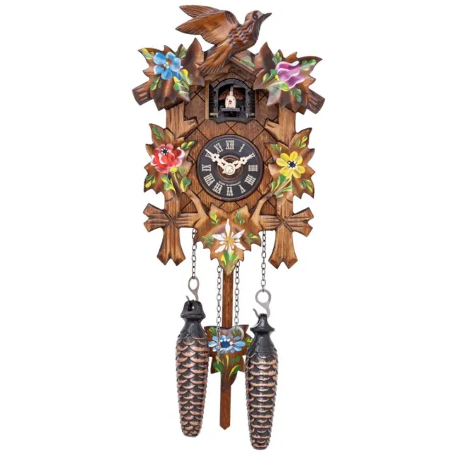 Engstler 522/21_QM - Koekoeksklok - Kwarts - Notenhout - met muziek - 22 cm Multicolor