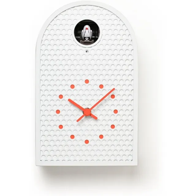 Lemnos Coo - Moderne Koekoeksklok-Wit Wit/Rood