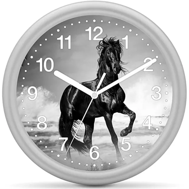 EUROTIME Kinderklok paard - Zwarte Fries Leer