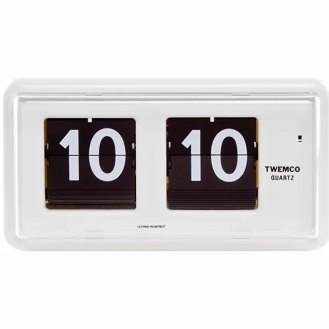 Twemco Flipklok | QT-30 | Wit | Flip Klok | Flip Clock | Retro Klok | Digitale Klok | Digitale Wandklok | Digitale Tafelklok | Digitale Klok Op Batterijen | Vintage Klok | Retro | Long life Mechanism
