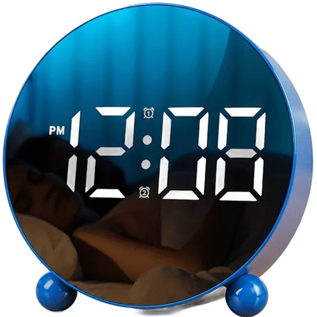 Currero Wekkerradio Op Netstroom - Digitale Klokradio - Met Projectie - Grote Cijfers - Senioren - Dubbel Alarm - Snooze - Blauw