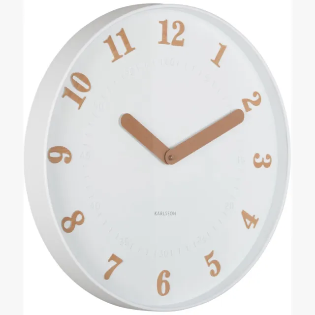 Karlsson Wandklok Amena - Wit - 40x40x40cm - Wandklok Modern