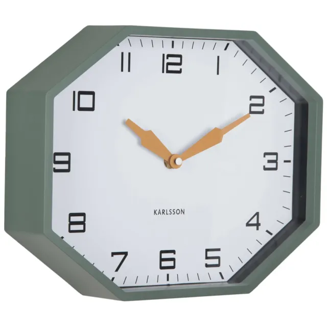 Karlsson Modern Factory Octagon wandklok groen, foto 2
