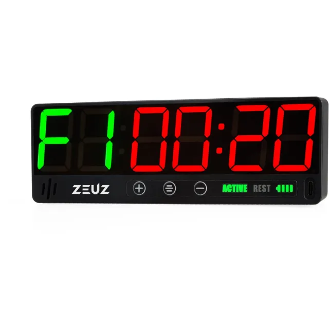 ZEUZ Mini Interval Timer voor CrossFit, Fitness & Sport – Stopwatch, Countdown & Aftelklok - Tabata & HIIT Digitale GYM Klok – 15,5 x 2,2 x 4,7 CM Zwart