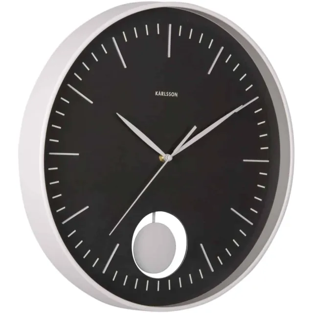 Karlsson Wandklok Grato Pendulum - Warmgrijs - Ø40.6cm - Wandklok Modern Zwart