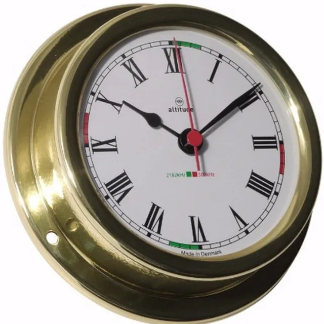 Delite Scheepsklok 858 CZ - klassieke maritieme quartzklok - messing - Denemarken Goud