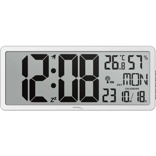 Technoline Wandklok Technoline WS 8135 digitaal 367x157x24 mm Zilver