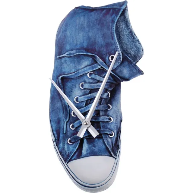 MadDeco Antartidee - klok - sneaker - jeans - sportschoen - surrealistisch - polystone - lichtblauw - italiaans design - handwerk zie foto