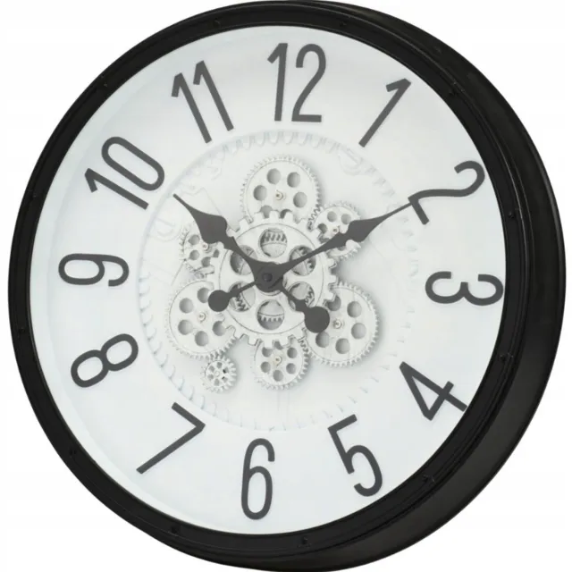 Koopman Wandklok 50 cm met roterend uurwerk Kunststof Zwart