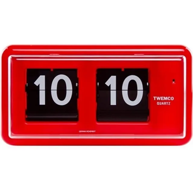 Twemco Flipklok | QT-30 | Rood | Flip Clock | Flip Klok | Retro Klok | Digitale Klok | Digitale Wandklok | Digitale Tafelklok | Digitale Klok Op Batterijen | Vintage Klok | Retro | Long life Mechanism