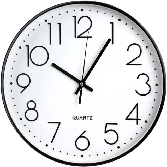 carmdering Wandklok Modern - Goed leesbaar - Stille 30cm Klok - Analoog - Stil Uurwerk - Muurklok - Quartz - Kleine klok Zwart