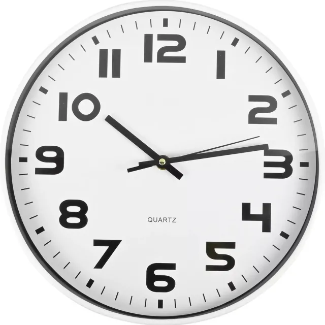Benson Moderne wandklok - minimalistisch design - Ø30 cm - wit