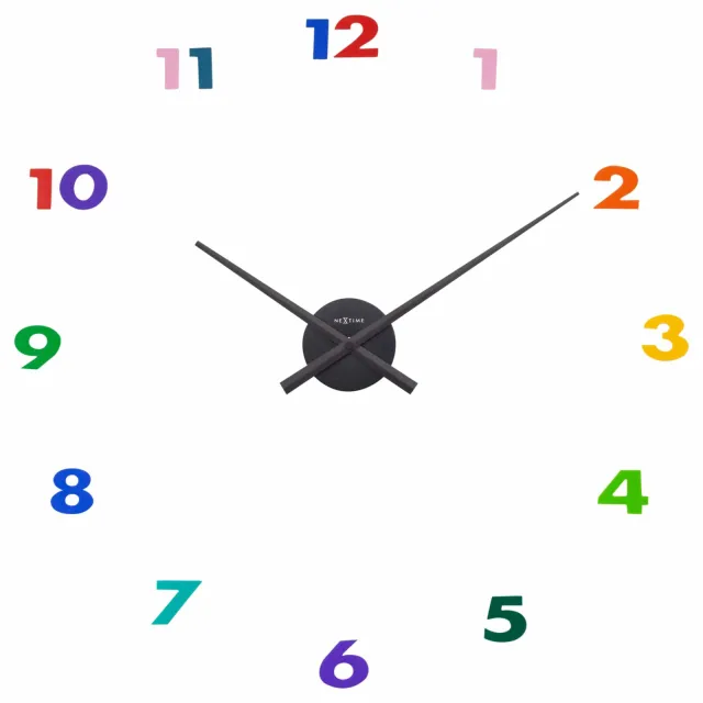 Nextime Wandklok - 48 x 3 cm - aluminium - small hands multi color Multicolor