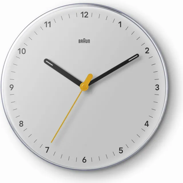 Braun BC26W - Wandklok - Analoog - Rond - Kwarts veegbeweging - Wit