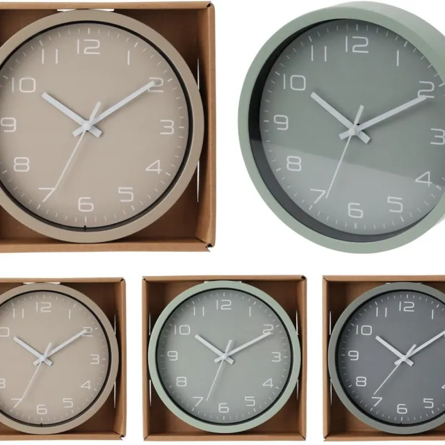 Home & Styling Wandklok Ø20cm groen/grijs of taupe Meerkleurig
