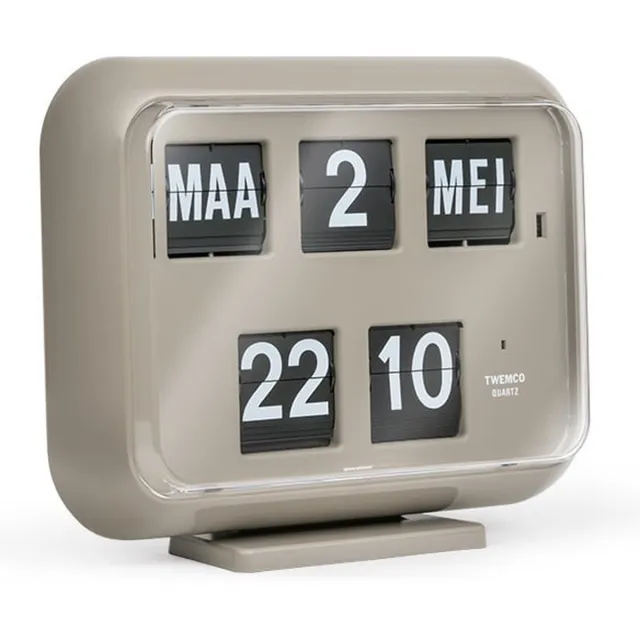 Twemco QD-35 - Flipklok - Grijs - Flip Klok - Nederlandse Datum - Digitale Klok Met Datum En Dag - Retro Klok - Wandklok - Tafelklok - Datumklok - Klok Met Datum - Klok Met Dag En Datum - Kalenderklok - Digitale Klok - Digitale Klok Op Batterijen