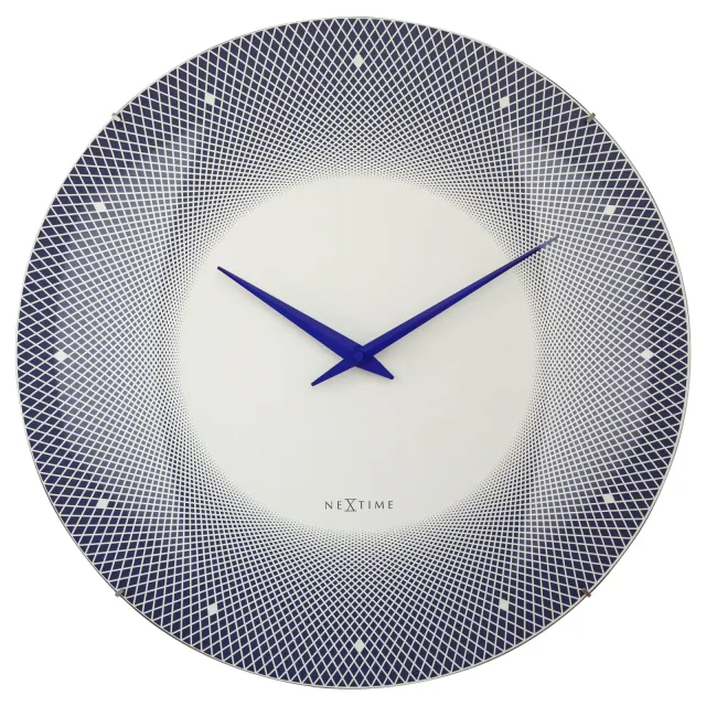 Nextime Grote wandklok 50cm met gewelfde glazen lens - Stil - Glas - "Diep 50"