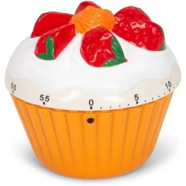 patisse kookwekker cupcake 7,6 x 7,6 cm oranje/wit/rood Meerkleurig