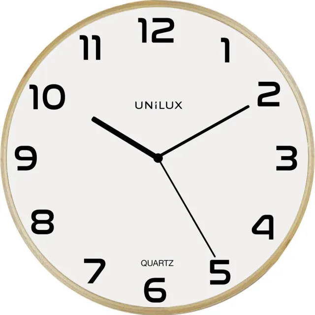 Unilux Baltic klok - hout/wit - Ø 30,5 - rond