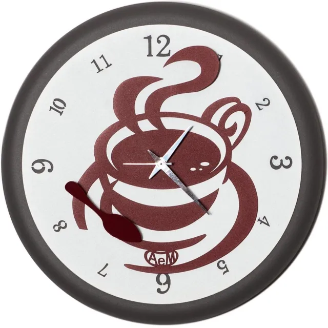 MadDeco Arti - Mestierie - klok - metalen - wandklok - koffietijd - Italiaans - Design rood