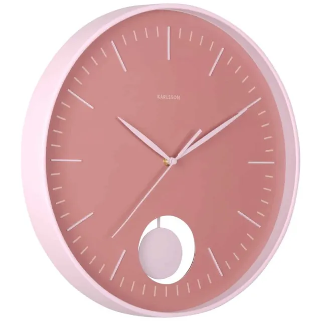 Karlsson Wandklok Grato Pendulum - Lichtroze - Ø40.6cm - Wandklok Modern