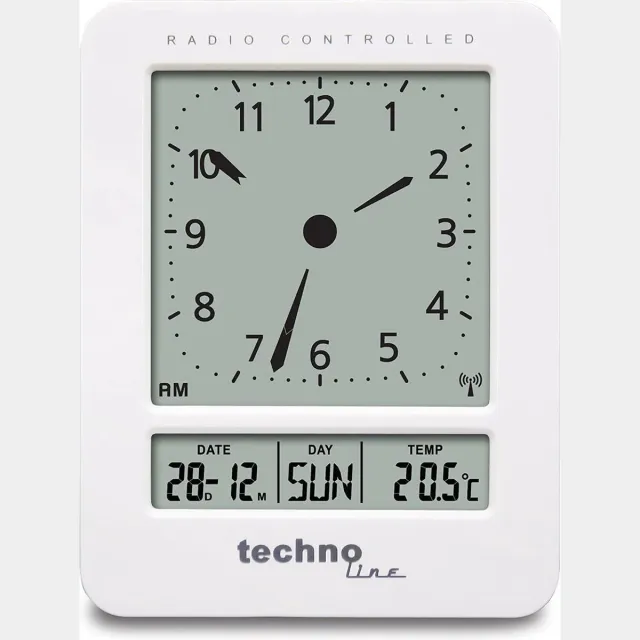 Technoline Radio gestuurde wekker - Datum en Temperatuurweergave - Technoline WT 745 wit