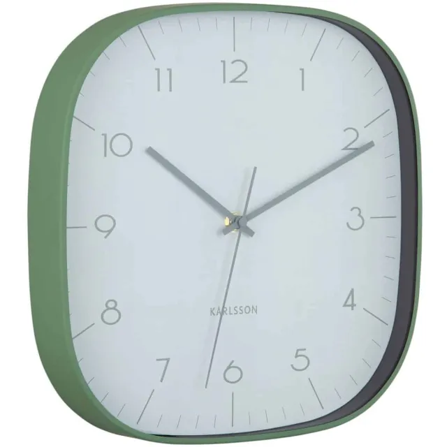Karlsson Wandklok Grato Cuadrado - Jungle groen - 4.3x29x29cm - Wandklok Modern