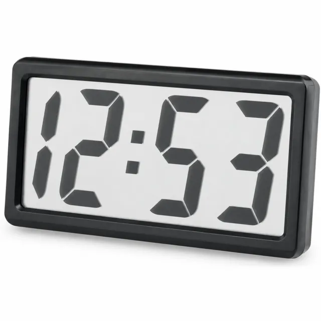 SWGOTA Digitale bureauklok - LCD-scherm - 11 mm dik - batterijvoeding - zwart