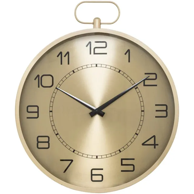 Atmosphera Wandklok / Muur klok Pocketwatch - Dia 53 cm - metaal - goud metallic - keuken/kamer/kantoor