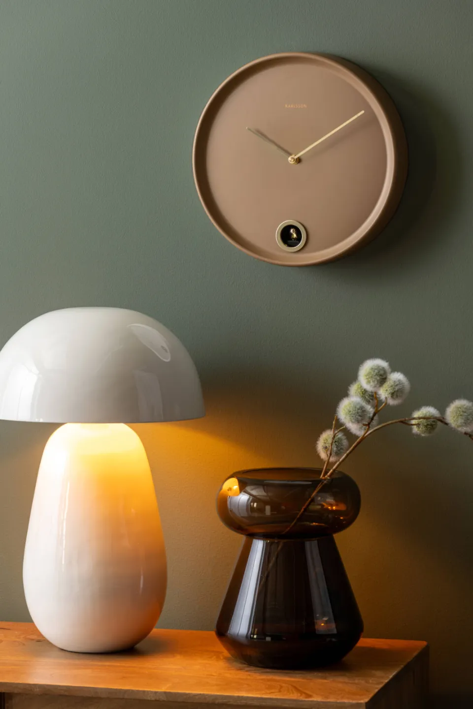 Karlsson Esencia Cuckoo wandklok mokkabruin, foto 2