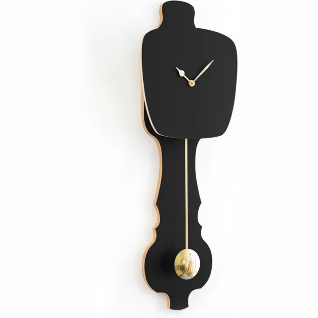 Kloq SE Wandklok - Batterijen Inbegrepen - Wanddecoratie - Quartz Beweging - Niet-Tikkend Batterij Aangedreven - Satijnzwart en Glanzend Goud - Klein Satin Black & Shiny Gold