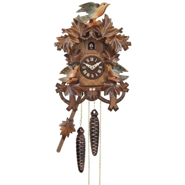 Engstler 625/2_Q - Koekoeksklok - Kwarts - Notenhout - 26 cm Bruin