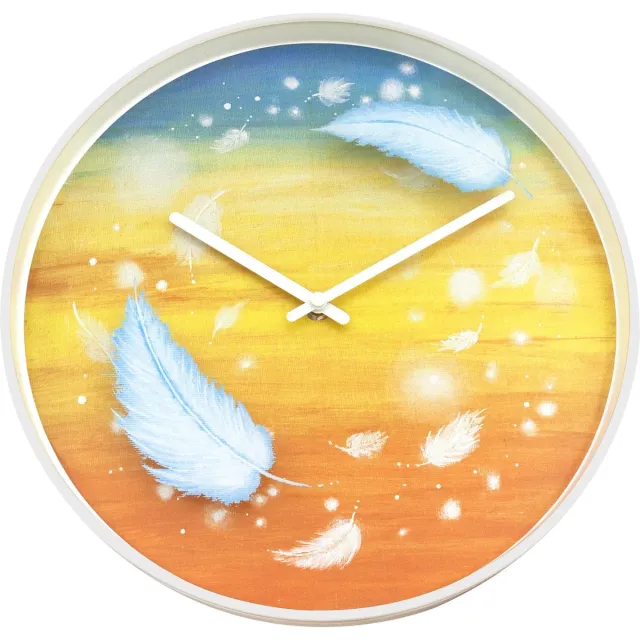 NeXtime Feathers – Wandklok – 30 cm – Plastic – Multicolor – Stil Meerkleurig