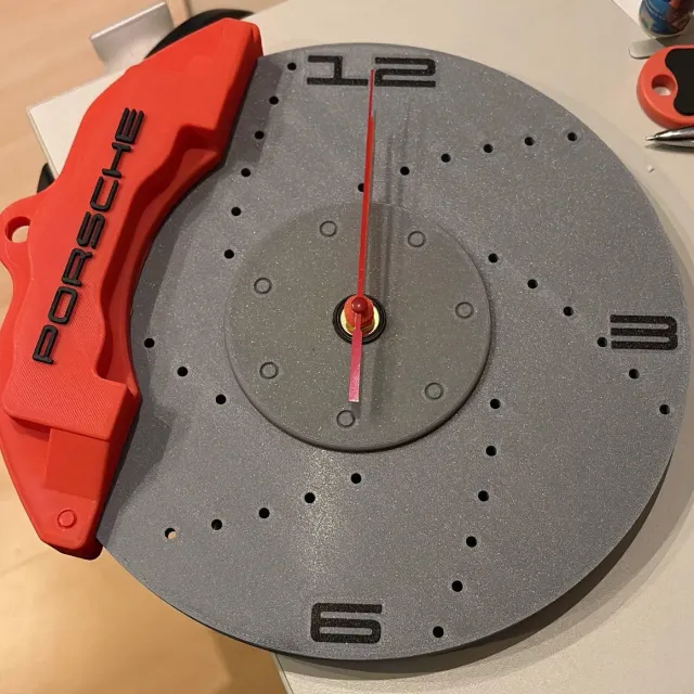 Coeenn 3D Remschijfklok - wandmontage porsche of ferrari Rood