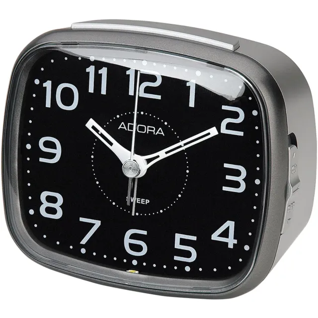 Adora Quartz Wekker – Zwart/Grijs – Compact – Snooze & Licht – Stil Uurwerk – Kunststof Behuizing