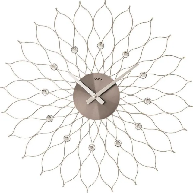 AMS Wandklok 9608 zilver Zilveren