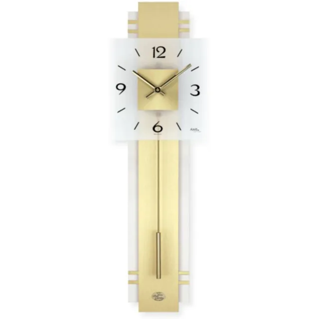 AMS 7301 - Klok - Messing - 22x68 cm - Cr�me Crème