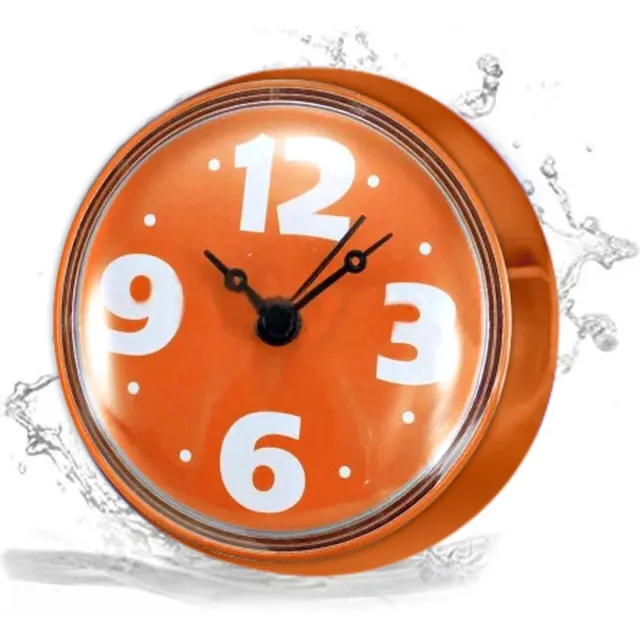 Missan Online Badkamerklok Oranje - Badkamer Klok Waterdicht - Douche klok - Badkamer klok - Keuken klokje