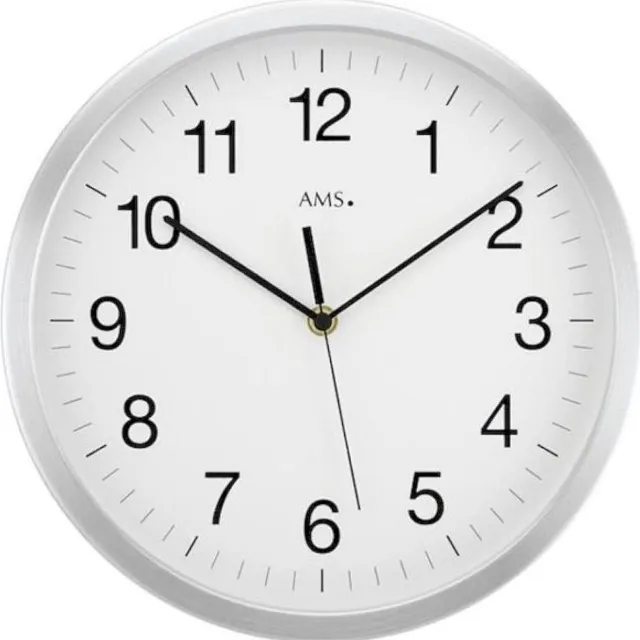 AMS 5541 zendergestuurde wandklok aluminium 30 cm ø Wit