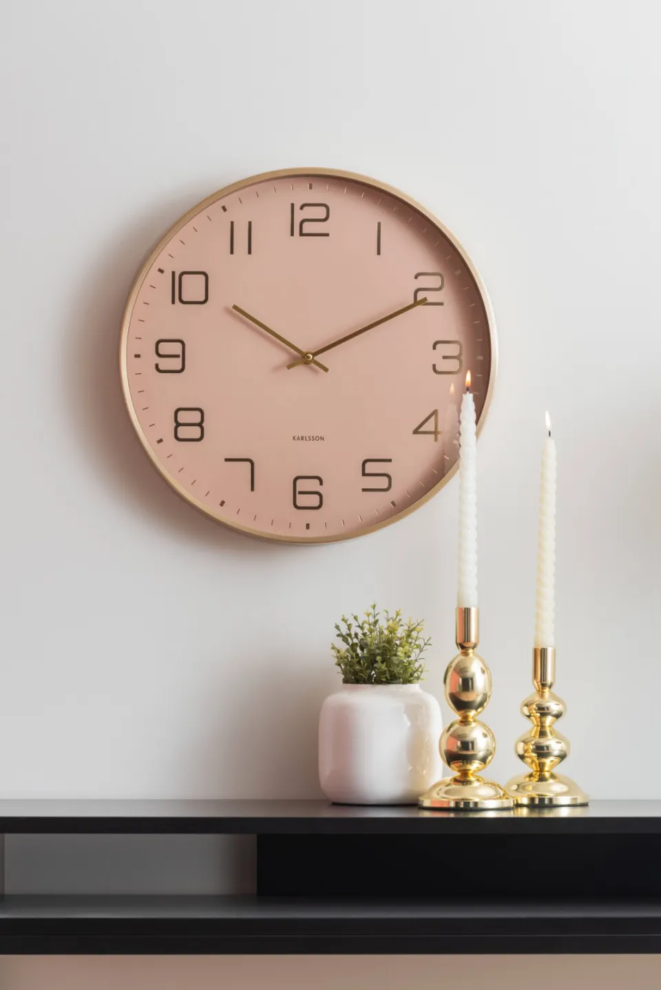 Karlsson Elegance Glow wandklok roze, foto 3