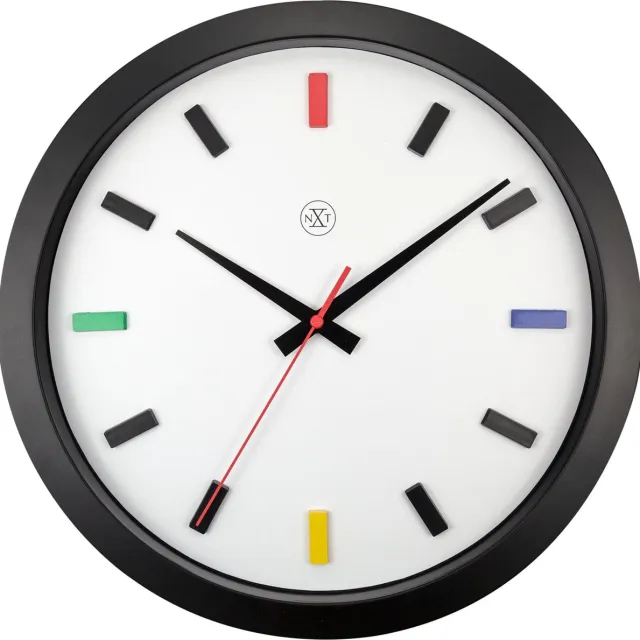 NeXtime nXt Mix – Kleurrijke Wandklok – 36 cm – Kunststof – Multicolor – Stil Meerkleurig