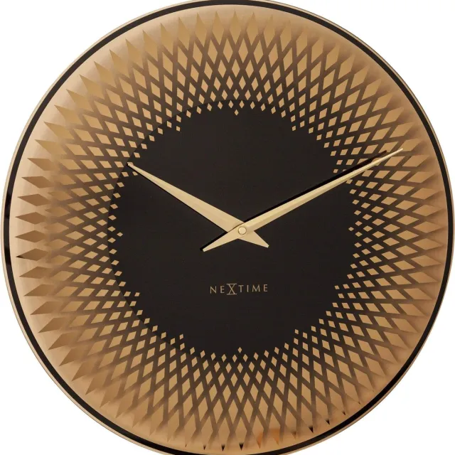 NeXtime Wandklok - 43 cm - Glas - Koper - 'Sahara'