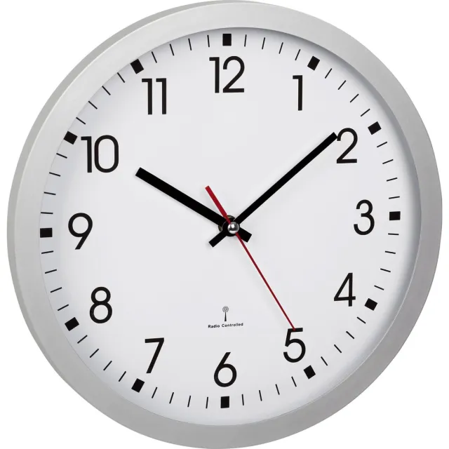 TFA Dostmann 60.3522.02 Wandklok Zendergestuurd 30 cm x 43 mm Zilver