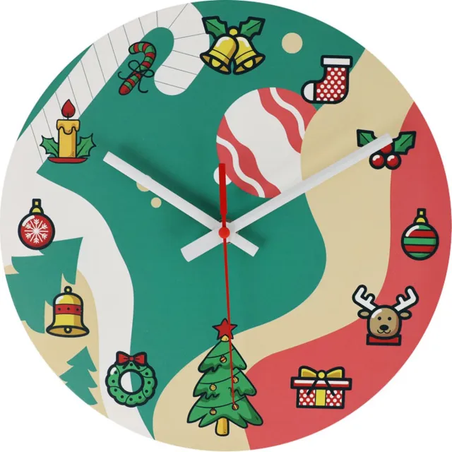 SensaHome Wandklok - Kerstdecoratie voor Binnen - Kerstmis Versiering - Kerstmis Decoratie - 25cm Rood